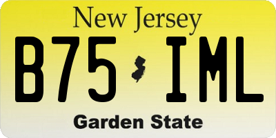NJ license plate B75IML