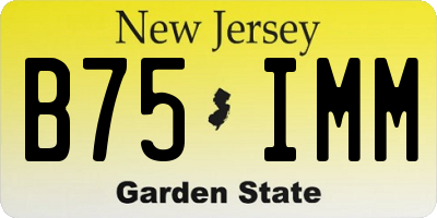 NJ license plate B75IMM
