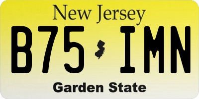 NJ license plate B75IMN
