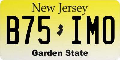 NJ license plate B75IMO