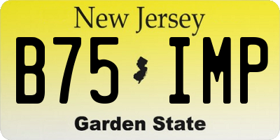 NJ license plate B75IMP