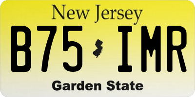 NJ license plate B75IMR
