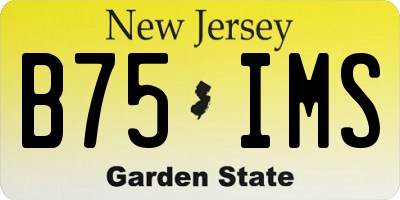 NJ license plate B75IMS