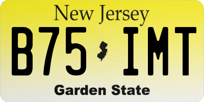 NJ license plate B75IMT