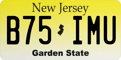 NJ license plate B75IMU