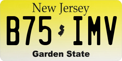 NJ license plate B75IMV