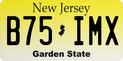 NJ license plate B75IMX