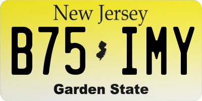 NJ license plate B75IMY
