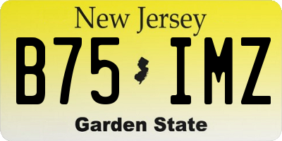 NJ license plate B75IMZ