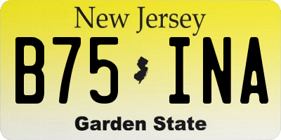 NJ license plate B75INA