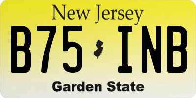 NJ license plate B75INB