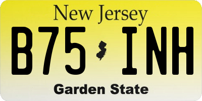 NJ license plate B75INH