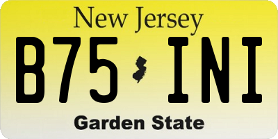 NJ license plate B75INI