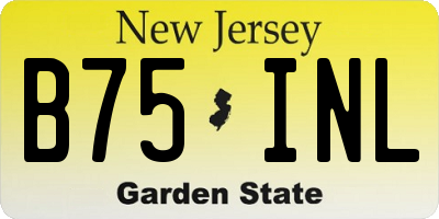 NJ license plate B75INL