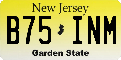 NJ license plate B75INM