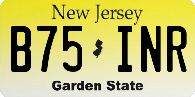 NJ license plate B75INR