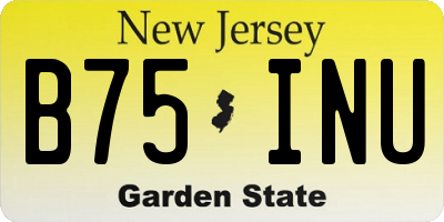 NJ license plate B75INU