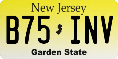 NJ license plate B75INV