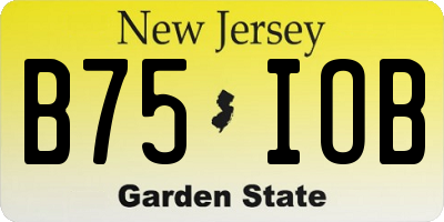 NJ license plate B75IOB
