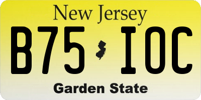 NJ license plate B75IOC