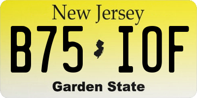 NJ license plate B75IOF