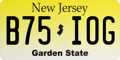 NJ license plate B75IOG