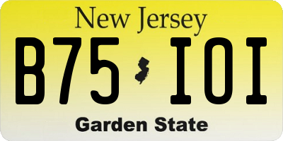 NJ license plate B75IOI