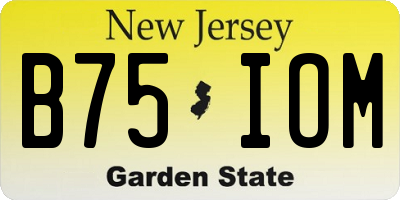 NJ license plate B75IOM