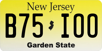 NJ license plate B75IOO