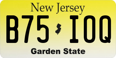 NJ license plate B75IOQ