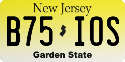NJ license plate B75IOS