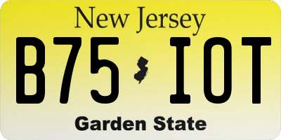 NJ license plate B75IOT