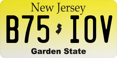 NJ license plate B75IOV
