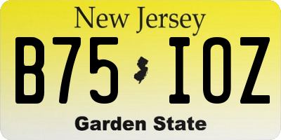NJ license plate B75IOZ