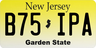NJ license plate B75IPA