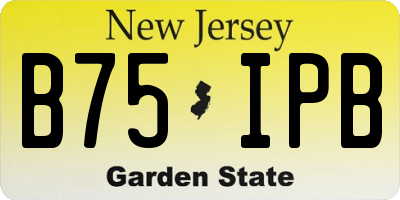 NJ license plate B75IPB