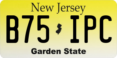 NJ license plate B75IPC