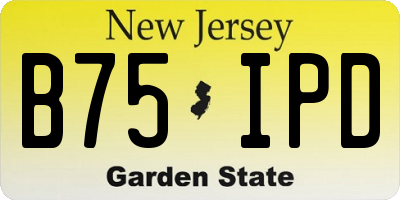 NJ license plate B75IPD