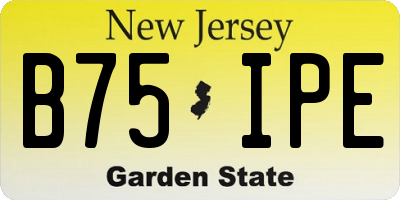 NJ license plate B75IPE