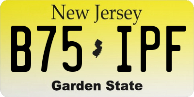 NJ license plate B75IPF