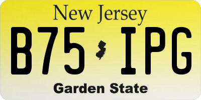 NJ license plate B75IPG