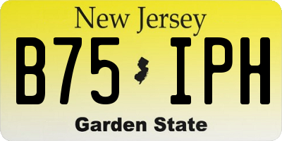 NJ license plate B75IPH