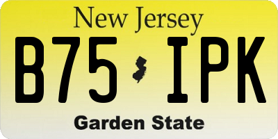 NJ license plate B75IPK