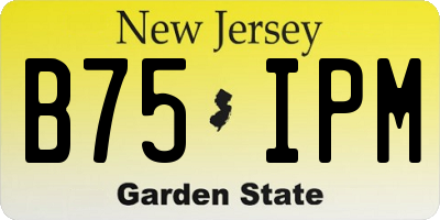 NJ license plate B75IPM
