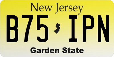 NJ license plate B75IPN