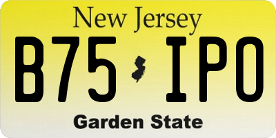 NJ license plate B75IPO