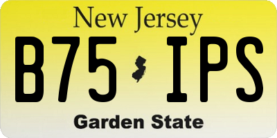 NJ license plate B75IPS