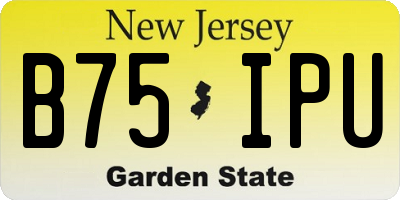 NJ license plate B75IPU