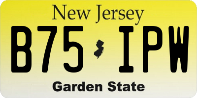 NJ license plate B75IPW