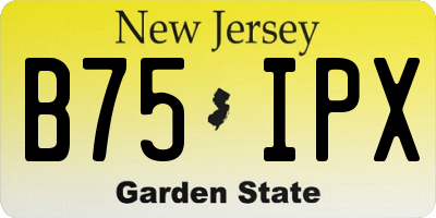 NJ license plate B75IPX